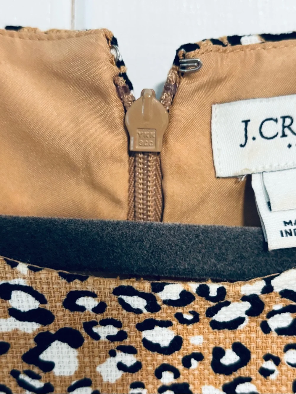 J. Crew Sleeveless Leopard-Print Midi Dress in Tan and Black